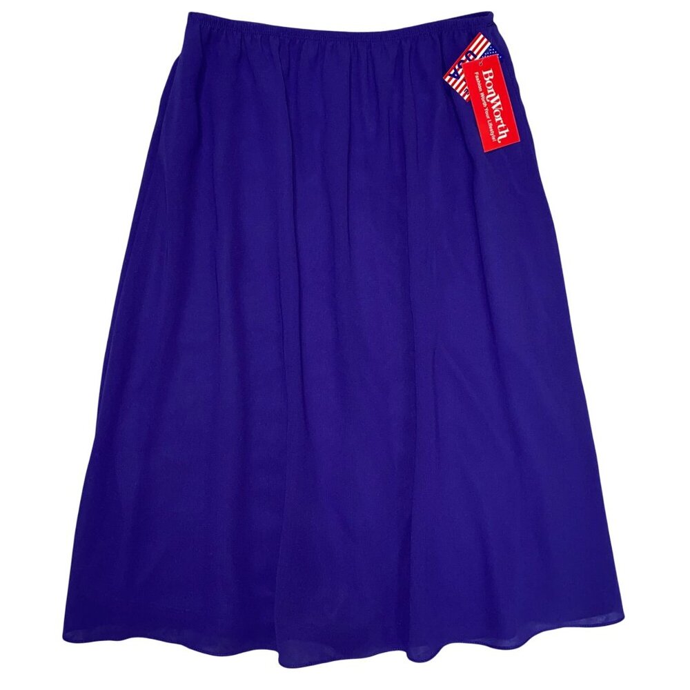 BonWorth Skirt XSP Purple Lined Midi A-Line Modest Classiccore Cottagecore NWT